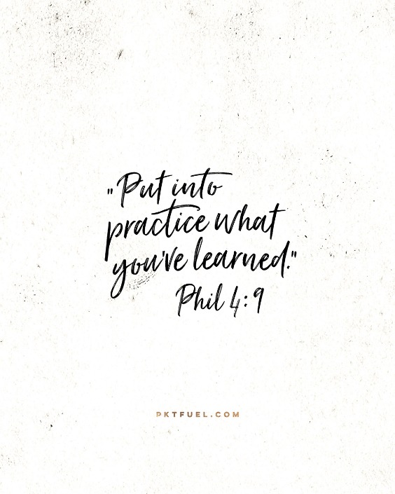 Patterns and Habits – The Practice Series – Part 6 - Pocket Fuel on Philippians 4:9